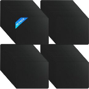 60 Pack Computer Mouse Pads, 7.2" x 8.8" x 0.12" Black Mousepads Bulk with Non-Slip Rubber Base, Square Waterproof Mouse Pad Office Accessories Ideal for Offices Schools