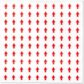 Red Arrow Stickers - 0.5 Inch Round Circle Small Red Arrow Sticker for Inspection Quality Control Stickers Defect Indicator Directional Arrow Label, Easy Peel & Stick Removable - 300 Arrow Labels/Pack