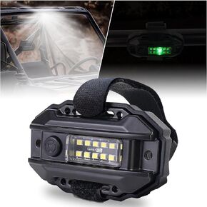 UTV Dome Light, Universal Roll Bar LED Dome Lights Car Interior White Reading Light with Green Indicator for UTV Honda Kawasaki Polaris RZR Can-Am SXS ATV Truck