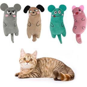 Andiker 4 Pack Catnip Toys for Indoor Cats,Mice Toy Cat Teething Chew Toys for Kittens and Cat Adults Plush Toy