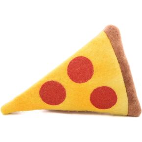 لعبة Purssian Pizza Kitty Pot Munchie - شريحة بيتزا قابلة لإعادة الملء مقاس 5.25 × 3.5 بوصة مملوءة بكيس النعناع البري العضوي مع بطاقة رأس
