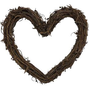 Amyzor Heart Shape Natural Grapevine Wreath Ring DIY Craft Vines Base Grapevine Roll for Rustic Summer Fall Christmas Wreath Door Garland Home Wedding Party Decor Gift Hanging Decor Wreaths Supplies