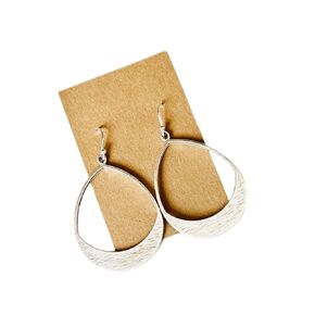 Brushed Teardrop on Sterling Silver Earrings