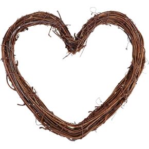 Dried Rattan Ring Wedding Heart Wreath Twig Wreaths Heart Wreath Loop Handwoven Natural Dried Round Wreath Christmas Rattan Ornaments Rustic Grapevine Wreath Wooden to Weave Basket