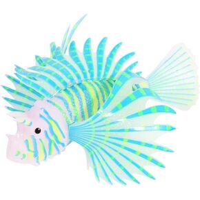 HEEPDD Artificial Glowing Lion Fish Luminous Fake Fish Aquarium Fish Landscape Ornament Simulation Animal Decoration(Blue)