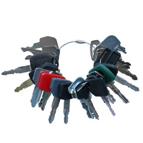 25 Heavy Equipment Construction Ignition Key Set Fit for Caterpillar Case JJD Komatsu Kubota Yanmar Daewoo Hyster Takeuchi Ford New Holland and More