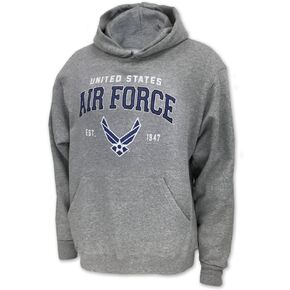 Armed Forces Gear Men's Air Force Wings Est. 1947 Hood (Grey)