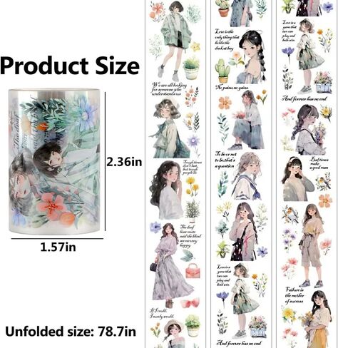 2 متر/لفة فتاة الأزهار اشي الشريط زهرة النبات خمر اشي الشريط ملصقات الحيوانات الأليفة الشريط الجمالية واسعة اشي أشرطة الزخرفية شريطٌ لاصق شريط زخرفي للحرف اليومية لوازم سجل القصاصات in Kuwait