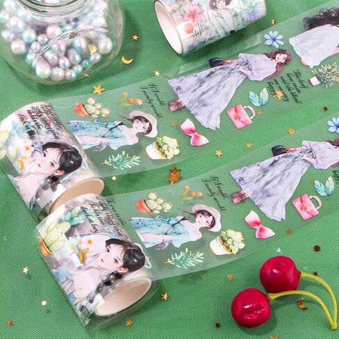 2 متر/لفة فتاة الأزهار اشي الشريط زهرة النبات خمر اشي الشريط ملصقات الحيوانات الأليفة الشريط الجمالية واسعة اشي أشرطة الزخرفية شريطٌ لاصق شريط زخرفي للحرف اليومية لوازم سجل القصاصات in Kuwait