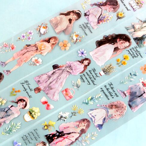 2 متر/لفة فتاة الأزهار اشي الشريط زهرة النبات خمر اشي الشريط ملصقات الحيوانات الأليفة الشريط الجمالية واسعة اشي أشرطة الزخرفية شريطٌ لاصق شريط زخرفي للحرف اليومية لوازم سجل القصاصات in Kuwait