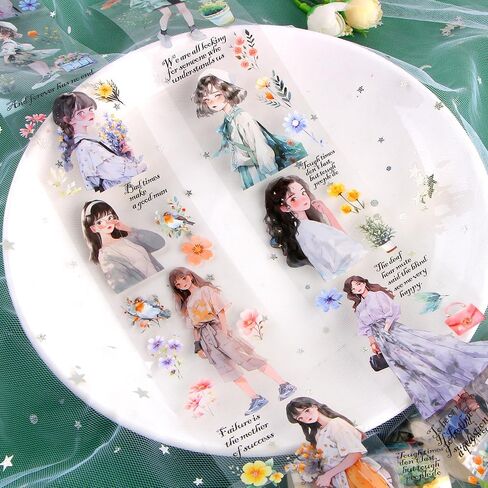 2 متر/لفة فتاة الأزهار اشي الشريط زهرة النبات خمر اشي الشريط ملصقات الحيوانات الأليفة الشريط الجمالية واسعة اشي أشرطة الزخرفية شريطٌ لاصق شريط زخرفي للحرف اليومية لوازم سجل القصاصات in Kuwait