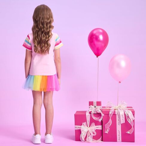 DXTON طفل أطفال بنات تيز قصيرة الأكمام الجرافيك تي شيرت الصيف عادية تونك قطن بلايز قمصان 3-8 سنوات in Kuwait