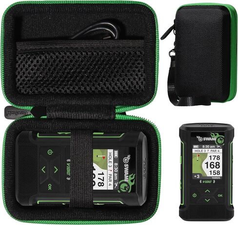 CaseSack Golf GPS Case for Swami Vibe Golf GPS - Golf GPS Bluetooth Speaker Combo (Black with Blue Zip) in Saudi Arabia