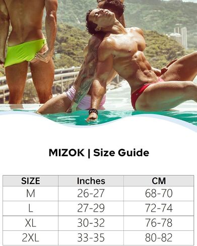MIZOK Men's Sexy Solid Swim Bikini Swimsuit Quick Dry Metal Buckle Ring Swimwear in Saudi Arabia