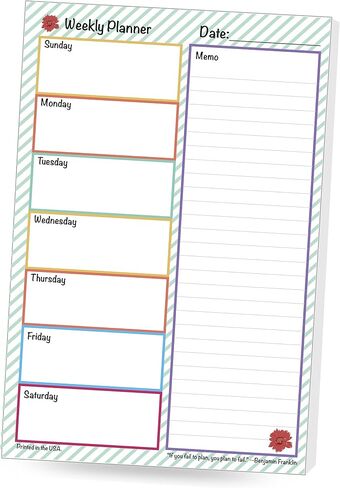 DOUBLE PACK Things To Do Notepad 6" x 9" For Your Goals, Tasks, Meals, Exercise, Grocery List, Bright Colorful Design Daily Planner; 2 Pads per pack in Saudi Arabia