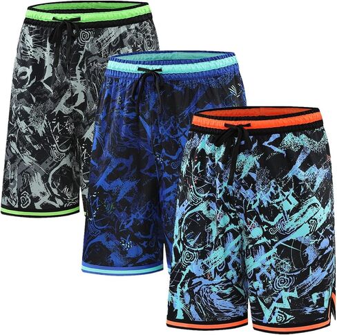 2/3 Pack Basketball Shorts with Zipper Pockets for Men,Active Athletic Shorts in Saudi Arabia