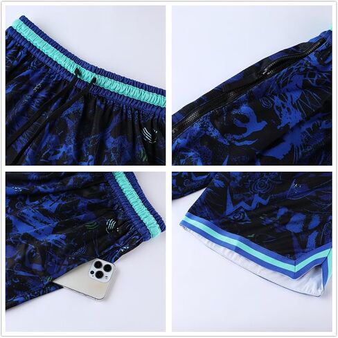 2/3 Pack Basketball Shorts with Zipper Pockets for Men,Active Athletic Shorts in Saudi Arabia