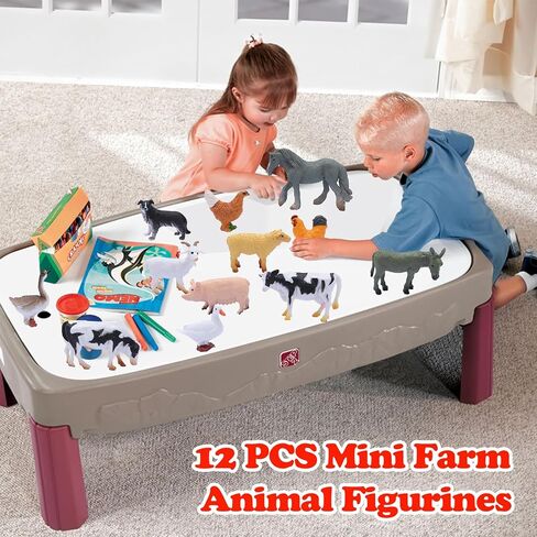 12 PCS Animals Figures,Mini Farm Animal Figurines,Plastic Farm Animal Figures Set,Animals Learning Educational Toys Cake Toppers Birthday Gift for Kids in Kuwait