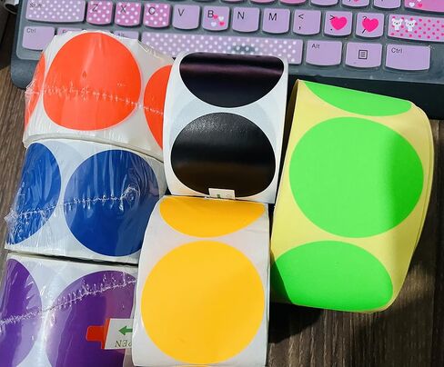 ملصقان منقطة باللون الأسود، ملصقات مستهدفة للرماية، 500 قطعة من ملصقات تنظيم جرد الأسعار لنقل تنظيم التخزين، أسود، 2 بوصة in Kuwait