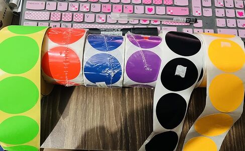 ملصقان منقطة باللون الأسود، ملصقات مستهدفة للرماية، 500 قطعة من ملصقات تنظيم جرد الأسعار لنقل تنظيم التخزين، أسود، 2 بوصة in Kuwait