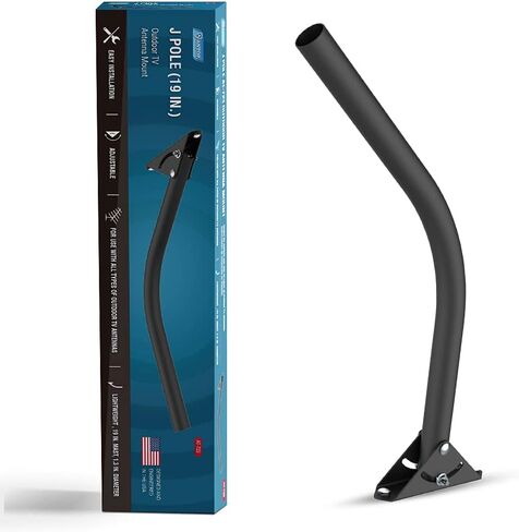 J Pole - Antop 19" Adjustable Outdoor TV Antenna Mount Pole | Antenna Pole | Pole Mount | Antenna Mast Pole - Easy to Install in Saudi Arabia