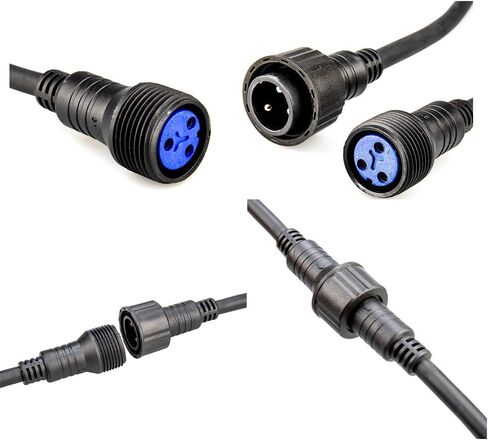 كابل طاقة مقاوم للماء، كابل تمديد طاقة موصل مقاوم للماء 3 دبابيس، 3 متر 9.8 قدم IP65 سلك طاقة خارجي لإخراج موصل Powercon جنبًا إلى جنب مع أضواء المسرح in Saudi Arabia