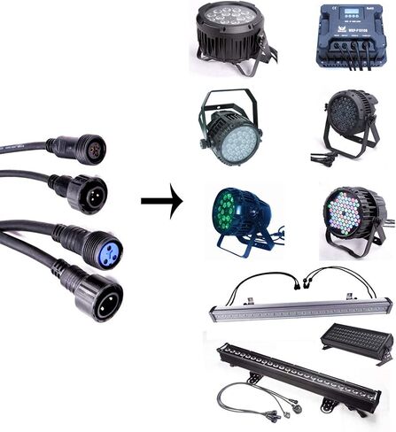 كابل طاقة مقاوم للماء، كابل تمديد طاقة موصل مقاوم للماء 3 دبابيس، 3 متر 9.8 قدم IP65 سلك طاقة خارجي لإخراج موصل Powercon جنبًا إلى جنب مع أضواء المسرح in Saudi Arabia