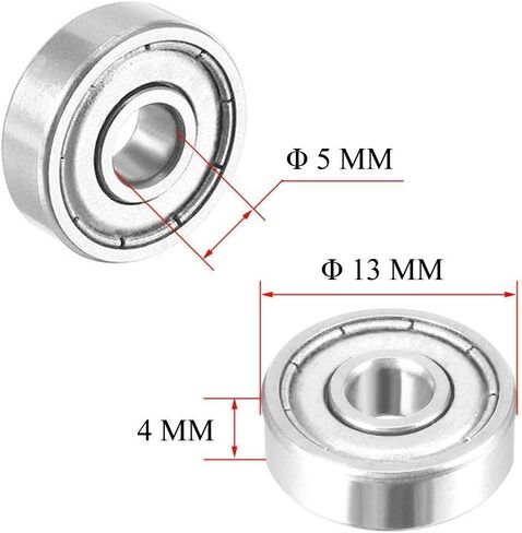 Donepart Small Bearings 5mm ID 13mm OD 4mm Width 695ZZ Bearings Double Shielded Miniature Deep Groove Ball Bearings (10 Pack) in Saudi Arabia
