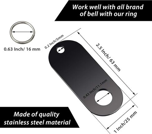 4 Pieces Motor Bell Hangers and 4 Pieces Split Rings, Fits for Any Bell (Black) in Saudi Arabia