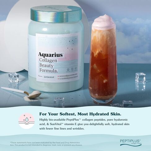 UNICO Aquarius Collagen Peptide Beauty Booster مع حمض الهيالورونيك لصحة البشرة | نوع غير منكه | 24 حصة | النوع الأول والنوع الثالث الببتيدات | زيادة الرطوبة وتقليل التجاعيد | سريع الذوبان in Kuwait