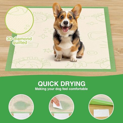 وسادات تبول الجراء للكلاب، مقاس 60.96 سم × 91.44 سم، وسائد كبيرة غير قابلة للانزلاق لتبول الحيوانات الأليفة مع 4 زوايا لاصقة، وسادات نونية سميكة مقاومة للتسرب للاستعمال مرة واحدة، وسادات تدريب للكلاب والقطط والأرانب والحيوانات الأليفة (50 قطعة) in Kuwait