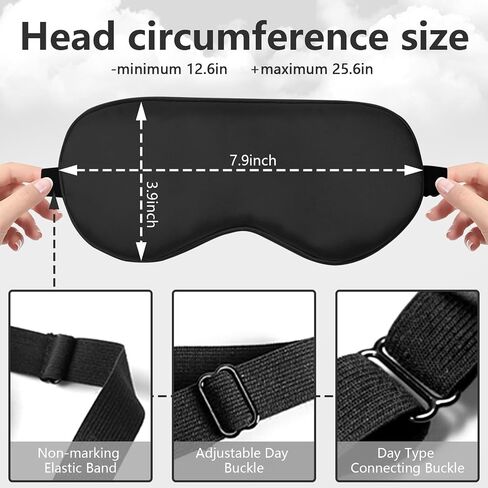 Sleep Mask 3 Pack Silk Blackout Sleeping Eye Cover for Men&Women with Adjustable Strap for Travel Nap Night Sleeping in Saudi Arabia