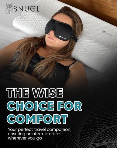 SNUGL Complete Travel Comfort Set - 100% Light-Blocking Eye Mask & Noise-Cancelling Earplugs - Includes Multi-Compartment Storage Case | 3 Ear Tip Sizes - Sleek Black in Saudi Arabia