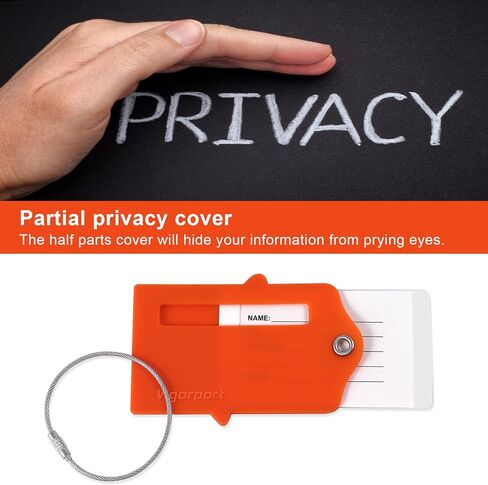 علامات الأمتعة Vigorport مع بطاقة هوية الاسم، 4 عبوات من الجلد و3 عبوات من السيليكون، أفضل ملحقات السفر لتحديد الأمتعة/الحقيبة in Kuwait