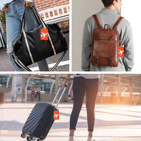 علامات الأمتعة Vigorport مع بطاقة هوية الاسم، 4 عبوات من الجلد و3 عبوات من السيليكون، أفضل ملحقات السفر لتحديد الأمتعة/الحقيبة in Kuwait