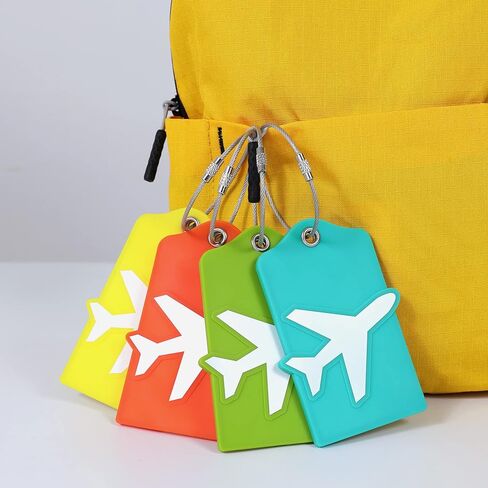 علامات الأمتعة Vigorport مع بطاقة هوية الاسم، 4 عبوات من الجلد و3 عبوات من السيليكون، أفضل ملحقات السفر لتحديد الأمتعة/الحقيبة in Kuwait