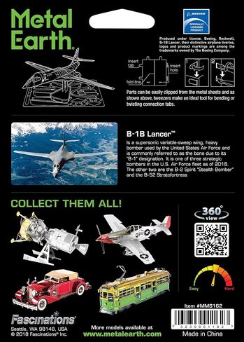 Metal Earth Fascinations B-1B Lancer 3D Metal Model Kit Bundle with Tweezers in Saudi Arabia