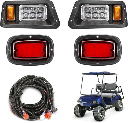 طقم إضاءة LED للمصابيح الأمامية لعربة الغولف الكهربائية والغازية Yamaha G14 G16 G19 G22 (12 فولت) in Kuwait