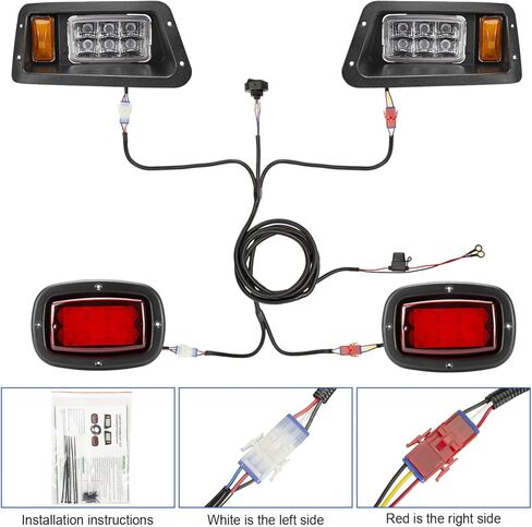 طقم إضاءة LED للمصابيح الأمامية لعربة الغولف الكهربائية والغازية Yamaha G14 G16 G19 G22 (12 فولت) in Kuwait