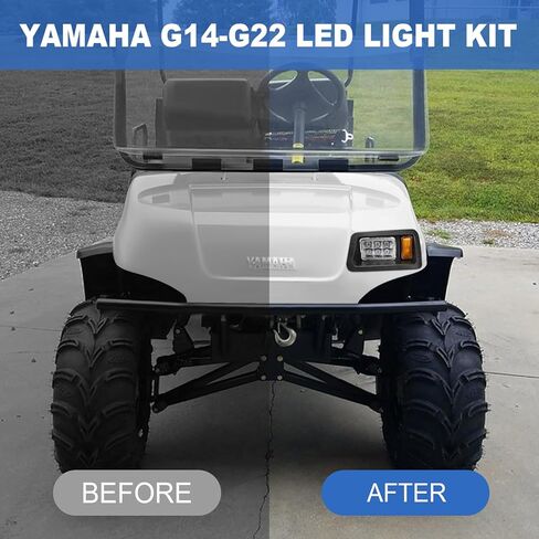 طقم إضاءة LED للمصابيح الأمامية لعربة الغولف الكهربائية والغازية Yamaha G14 G16 G19 G22 (12 فولت) in Kuwait