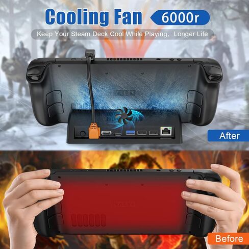 محطة إرساء التلفزيون لسطح البخار وسطح البخار OLED، قاعدة سطح البخار المحمولة تدعم إخراج عرض 4K HDMI 1080P، قاعدة سطح البخار مع جيجابت إيثرنت، مروحة تبريد و3 منافذ USB in Kuwait