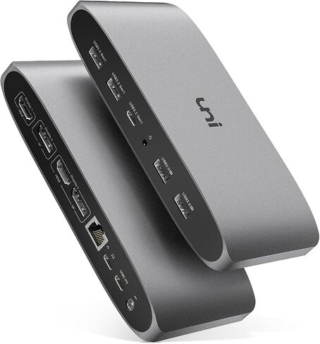 uni USB C Docking Station Triple Display 13-in-1 Displaylink Docking with 4K 2×HDMI & 2×DisplayPort, 100W Charging for Laptop, USB-C Data, Ethernet, Audio,4 USB A Ports for MacOS, Windows in Saudi Arabia