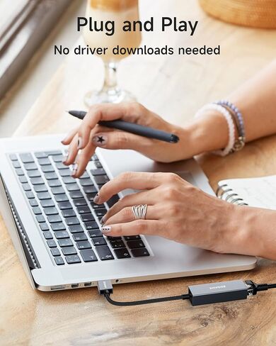 محول USB إلى إيثرنت، محول ZOOAUX USB 3.0 إلى RJ45 بسرعة 1000 ميجابت في الثانية جيجابت LAN متوافق مع أجهزة MacBook وSurface وأجهزة الكمبيوتر المحمول التي تعمل بنظام Windows وXP وMac/Linux in Kuwait