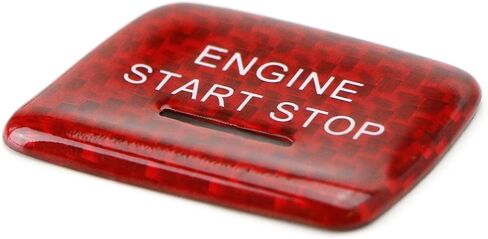 iJDMTOY Genuine Carbon Fiber Keyless Engine Start/Stop Push Start Button Cover w/Indicator Light Opening, Compatible with Chevrolet 2014-2019 C7 Corvette (Sports Red) in Saudi Arabia