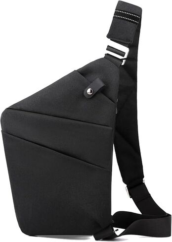 North Carry Slim Sling Bag,Fashion Anti-thief Slim Sling Bag,2024 New North Carry Slim Sling Bag for Women & Men (Color : Black right shoulder) in Saudi Arabia