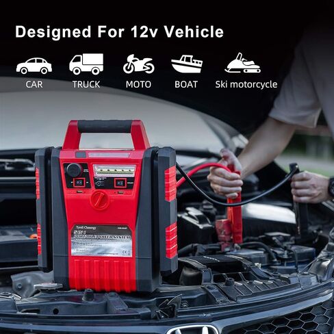 1700 Peak Portable Power Station car Jump Starter,Jump Starter with air Compressor,Car Jumper Battery Pack with 2.1A USB Ports and DC 12V Socket,Jump Boxes for Vehicles,Battery Clamps in Kuwait