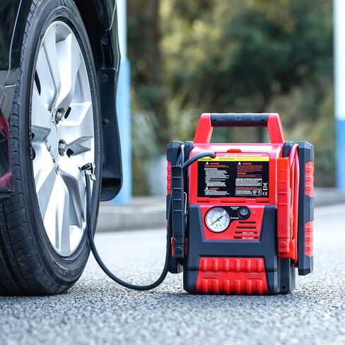 1700 Peak Portable Power Station car Jump Starter,Jump Starter with air Compressor,Car Jumper Battery Pack with 2.1A USB Ports and DC 12V Socket,Jump Boxes for Vehicles,Battery Clamps in Kuwait
