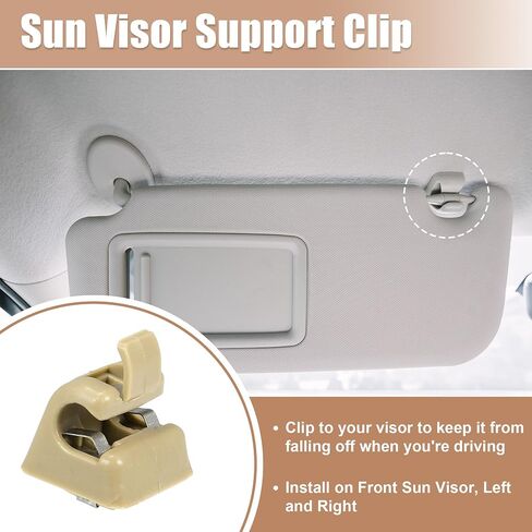 uxcell 2pcs Sun Visor Support Clip Retainer for Mercedes-Benz W201 190 Class 1982-1993 No.A12681000128412 Sun Visor Support Clip Holder Bracket Hanger Plastic Beige Anti Vibration in Saudi Arabia