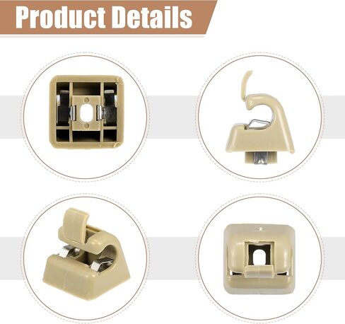 uxcell 2pcs Sun Visor Support Clip Retainer for Mercedes-Benz W201 190 Class 1982-1993 No.A12681000128412 Sun Visor Support Clip Holder Bracket Hanger Plastic Beige Anti Vibration in Saudi Arabia