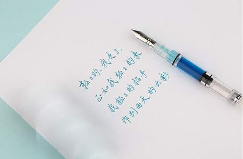 نظام تعبئة مكبس قلم حبر Lanxivi Penbbs 494، قلم توضيحي شفاف ذو نقطة دقيقة مع علبة أقلام ورقية in Kuwait